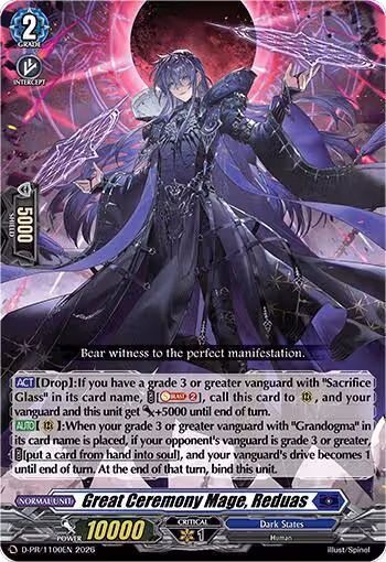 Great Ceremony Mage, Reduas (D-PR/1100EN), D Promo Cards — Vanguard card price