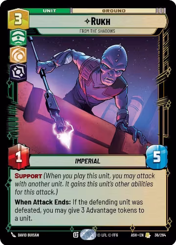 Rukh - From the Shadows (36/264), Ashes of the Empire — Star Wars card price