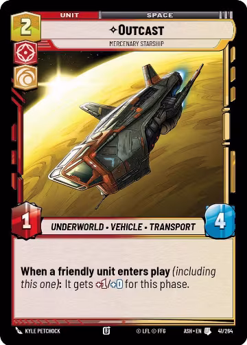 Outcast - Mercenary Starship (41/264), Ashes of the Empire — Star Wars card price