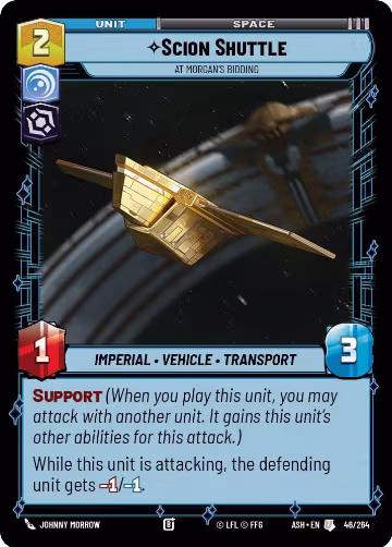 Scion Shuttle - At Morgan's Bidding (46/264), Ashes of the Empire — Star Wars card price