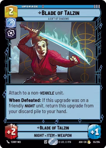 Blade of Talzin - A Gift of Shadows (55/264), Ashes of the Empire — Star Wars card price