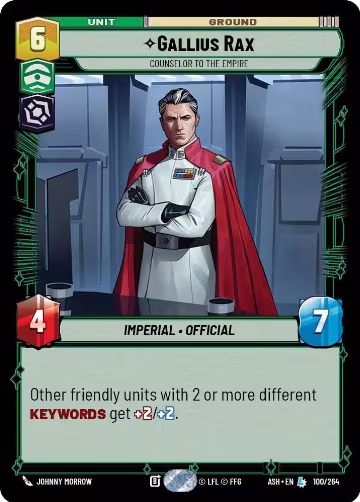Gallius Rax - Counselor to the Empire (100/264), Ashes of the Empire — Star Wars card price