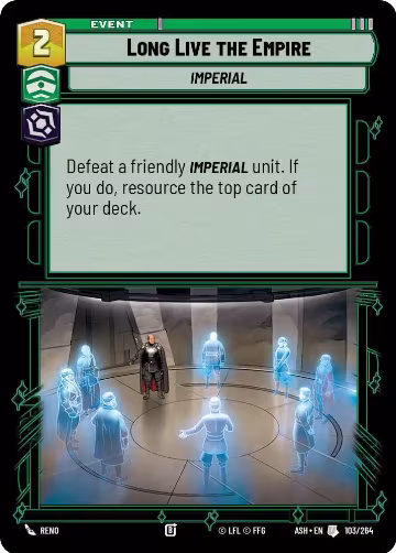 Long Live the Empire (103/264), Ashes of the Empire — Star Wars card price