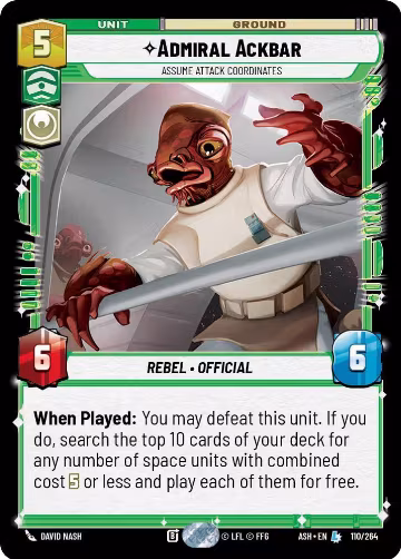 Admiral Ackbar - Assume Attack Coordinates (110/264), Ashes of the Empire — Star Wars card price