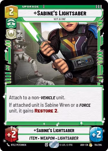 Sabine's Lightsaber - Not Alone (114/264), Ashes of the Empire — Star Wars card price