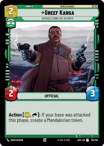 Greef Karga - Introductions are in Order (119/264), Ashes of the Empire — Star Wars card price