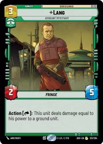 Lang - Arrogant Mercenary (123/264), Ashes of the Empire — Star Wars card price