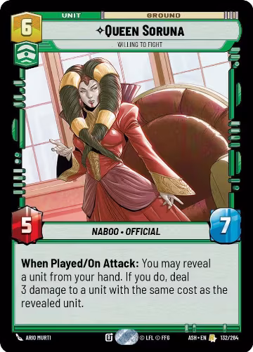 Queen Soruna - Willing to Fight (132/264), Ashes of the Empire — Star Wars card price