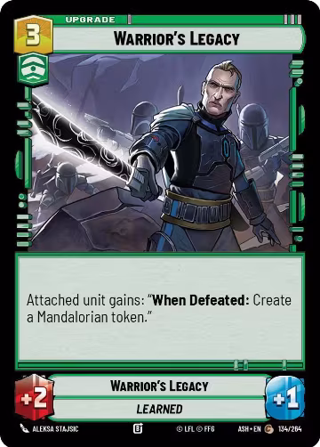 Warrior's Legacy (134/264), Ashes of the Empire — Star Wars card price