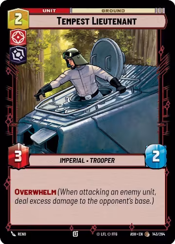 Tempest Lieutenant (143/264), Ashes of the Empire — Star Wars card price