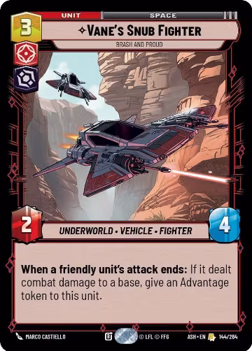Vane's Snub Fighter - Brash and Proud (144/264), Ashes of the Empire — Star Wars card price