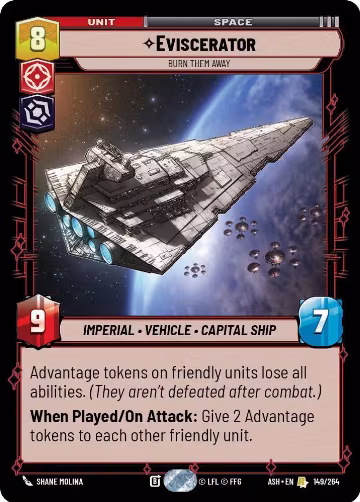Eviscerator - Burn Them Away (149/264), Ashes of the Empire — Star Wars card price