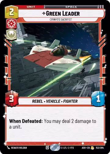 Green Leader - Crynyd's Sacrifice (153/264), Ashes of the Empire — Star Wars card price