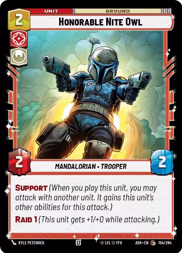 Honorable Nite Owl (154/264), Ashes of the Empire — Star Wars card price