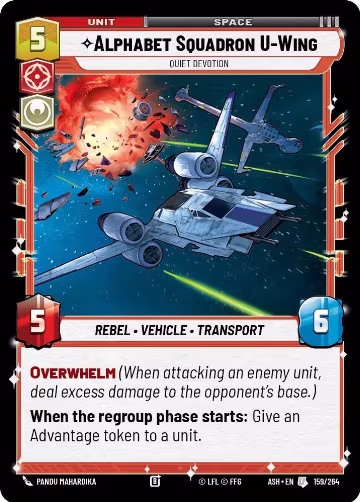 Alphabet Squadron U-Wing - Quiet Devotion (159/264), Ashes of the Empire — Star Wars card price