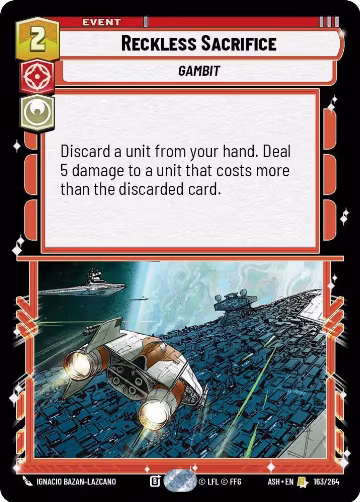 Reckless Sacrifice (163/264), Ashes of the Empire — Star Wars card price
