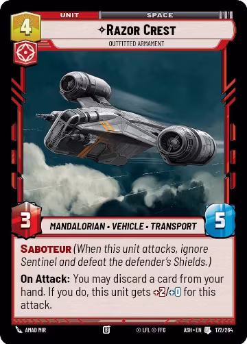 Razor Crest - Outfitted Armament (172/264), Ashes of the Empire — Star Wars card price