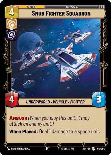 Snub Fighter Squadron (194/264), Ashes of the Empire — Star Wars card price