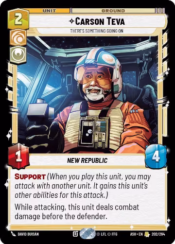 Carson Teva - There's Something Going On (202/264), Ashes of the Empire — Star Wars card price