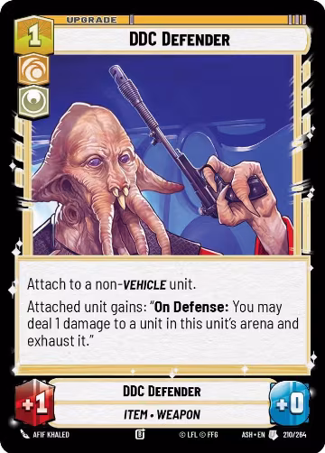 DDC Defender (210/264), Ashes of the Empire — Star Wars card price