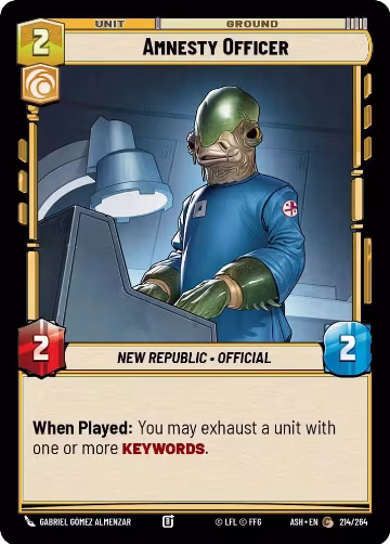 Amnesty Officer (214/264), Ashes of the Empire — Star Wars card price
