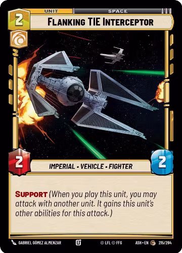 Flanking TIE Interceptor (215/264), Ashes of the Empire — Star Wars card price