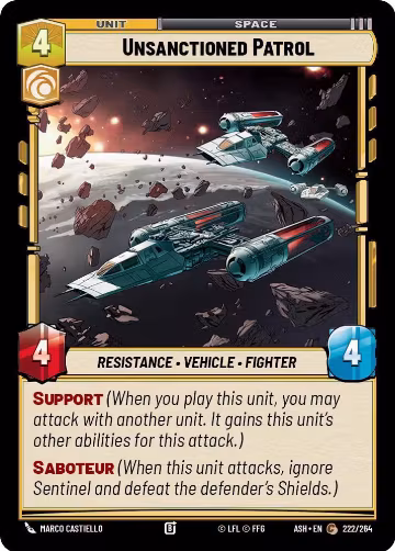 Unsanctioned Patrol (222/264), Ashes of the Empire — Star Wars card price