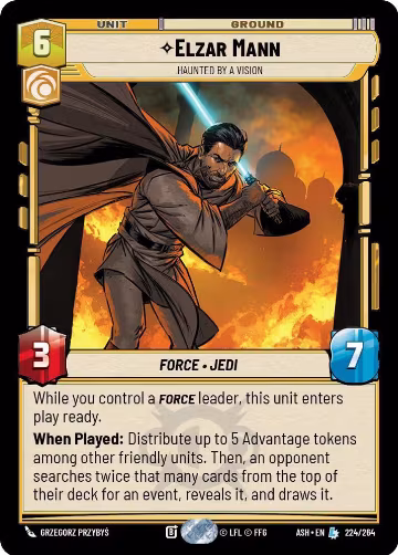 Elzar Mann - Haunted by a Vision (224/264), Ashes of the Empire — Star Wars card price