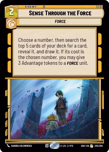 Sense Through the Force (235/264), Ashes of the Empire — Star Wars card price
