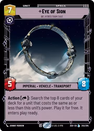 Eye of Sion - Delivered from Exile (245/264), Ashes of the Empire — Star Wars card price
