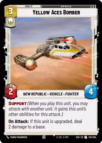 Yellow Aces Bomber (253/264), Ashes of the Empire — Star Wars card price
