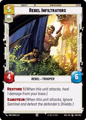 Rebel Infiltrators (256/264), Ashes of the Empire — Star Wars card price