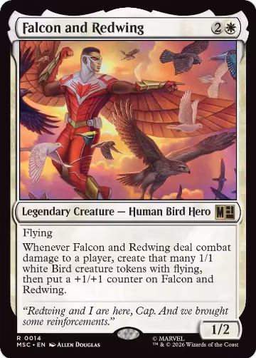 Falcon and Redwing (Surge Foil) (14), Commander: Marvel Super Heroes — Magic card price