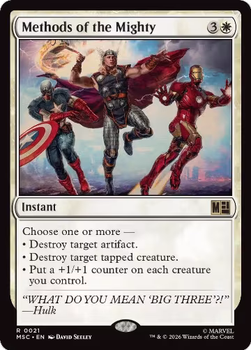 Methods of the Mighty (Surge Foil) (21), Commander: Marvel Super Heroes — Magic card price