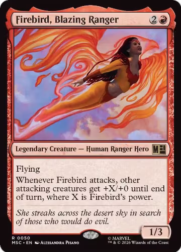 Firebird, Blazing Ranger (Surge Foil) (50), Commander: Marvel Super Heroes — Magic card price