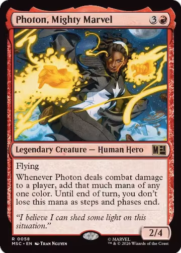 Photon, Mighty Marvel (Surge Foil) (58), Commander: Marvel Super Heroes — Magic card price