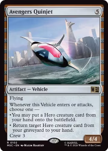 Avengers Quinjet (Surge Foil) (102), Commander: Marvel Super Heroes — Magic card price