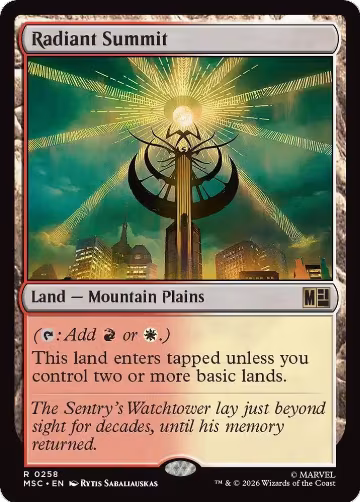 Radiant Summit (Surge Foil) (258), Commander: Marvel Super Heroes — Magic card price