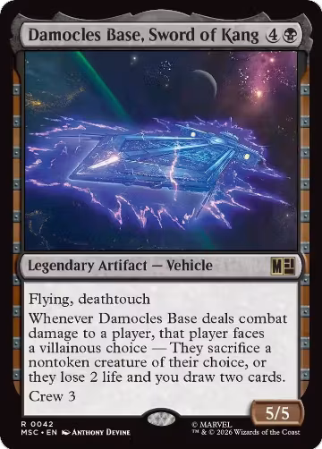 Damocles Base, Sword of Kang (Surge Foil) (42), Commander: Marvel Super Heroes — Magic card price