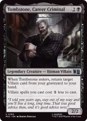 Tombstone, Career Criminal (0160) (160), Commander: Marvel Super Heroes — Magic card price