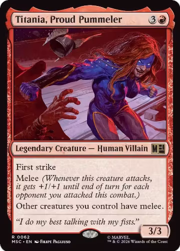 Titania, Proud Pummeler (Surge Foil) (62), Commander: Marvel Super Heroes — Magic card price