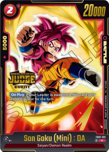 Son Goku (Mini) : DA (Judge Pack (Event Judge) 05) (FB07-011), Tournament and Championship Promos — DB Fusion card price