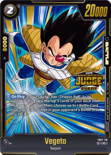 Vegeta (Judge Pack (Event Judge) 05) (FB07-116), Tournament and Championship Promos — DB Fusion card price