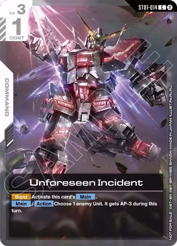 Unforeseen Incident (World Championship Regionals 26-27 Season 1) (ST01-014), Gundam Promotional Cards — Gundam card price