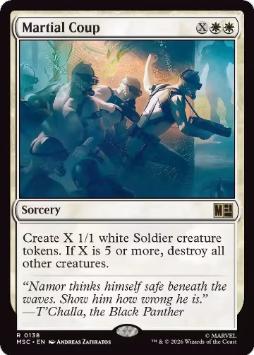 Martial Coup (Surge Foil) (138), Commander: Marvel Super Heroes — Magic card price
