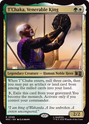 T'Chaka, Venerable King (Surge Foil) (98), Commander: Marvel Super Heroes — Magic card price