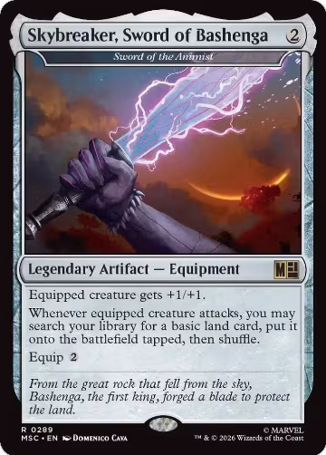 Skybreaker, Sword of Bashenga - Sword of the Animist (Surge Foil) (289), Commander: Marvel Super Heroes — Magic card price