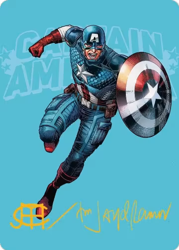 Captain America, Super-Soldier Art Card (Gold-Stamped Signature) (21), Art Series: Marvel Super Heroes — Magic card price