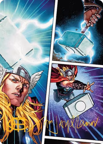 Mjolnir, Hammer of Thor Art Card (Gold-Stamped Signature) (19), Art Series: Marvel Super Heroes — Magic card price