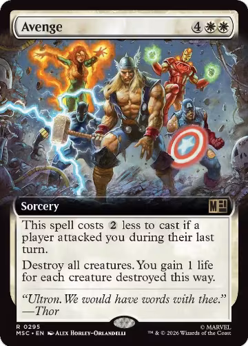 Avenge (Extended Art) (295), Commander: Marvel Super Heroes — Magic card price